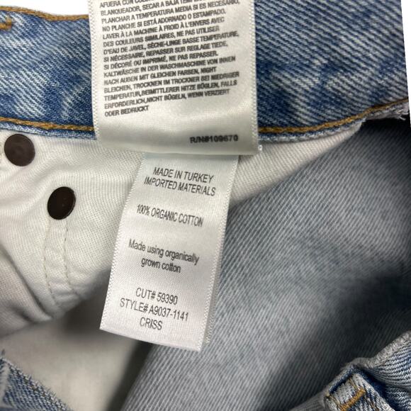 Agolde Criss Cross Jeans Blue Denim Asymmetric Straight Leg High Rise size 26 - Picture 10 of 10